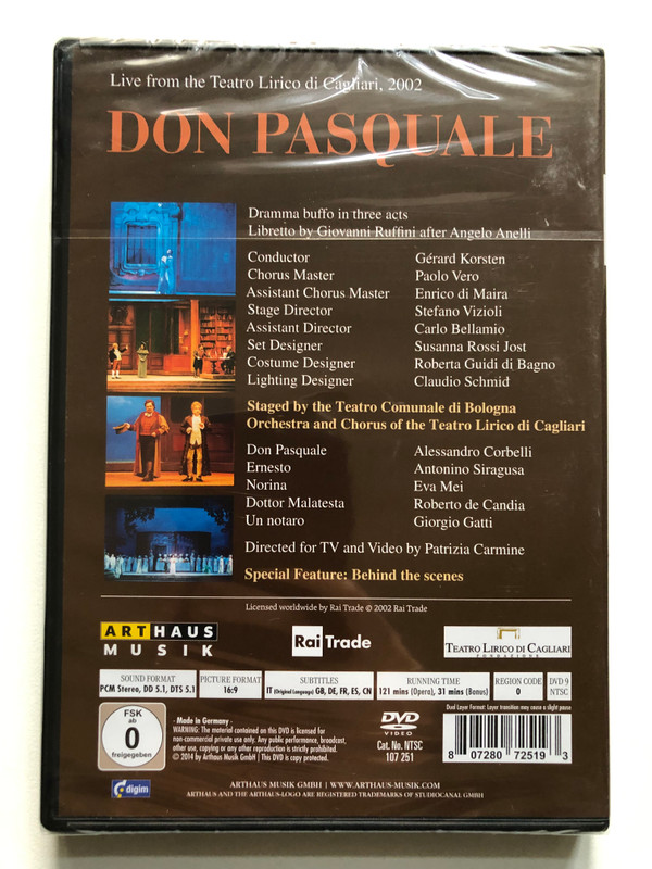 Gaetano Donizetti - Don Pasquale (Live from the Teatro Lirico di Cagliari, 2002) | DVD (807280725193) 
