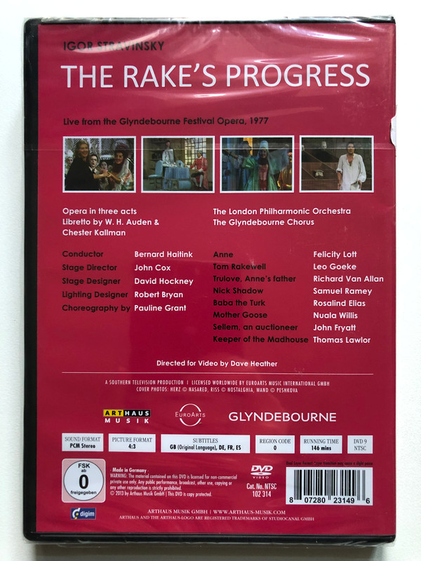 Igor Stravinsky: The Rake's Progress (DVD) (807280231496)