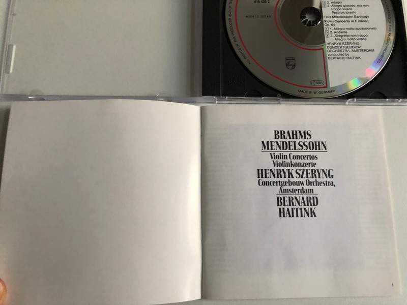 Brahms, Mendelssohn - Violin Concertos = Violinkonzerte - Henryk Szeryng, Concertgebouw Orchestra, Amsterdam, Bernard Haitink / Philips Audio CD / 416 438-2