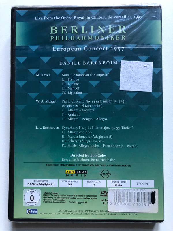 Berliner Philharmoniker: European Concert 1997 DVD (0807280716191)