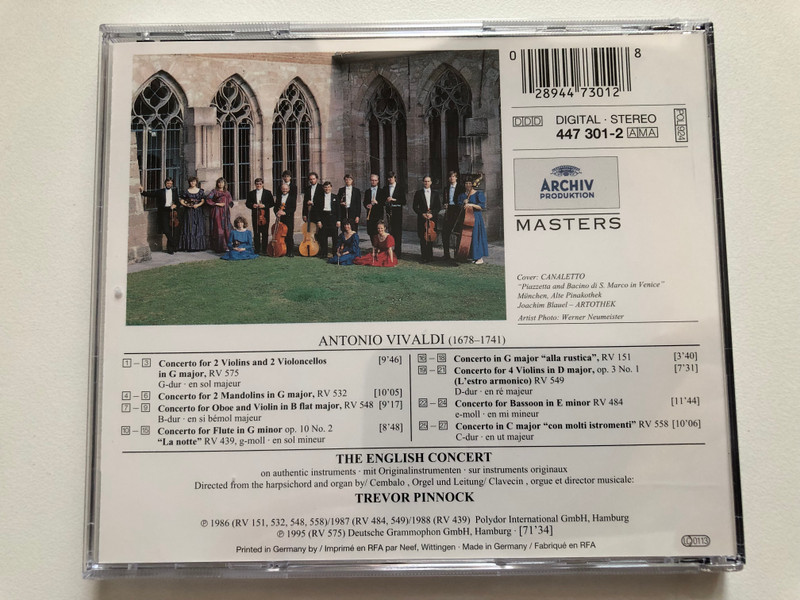 Antonio Vivaldi: Concerti »Con Molti Istromenti« - The English Concert, Pinnock / Archiv Produktion Masters / Archiv Produktion Audio CD 1995 / 447 301-2