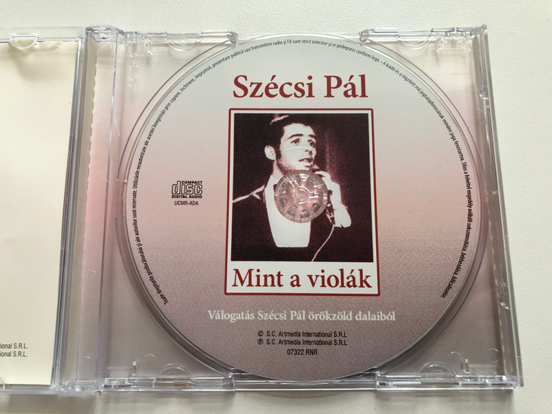 Szécsi Pál – Mint A Violák / Valogatas Szecsi Pal orokzold dalaibol / ArtMedia International Audio CD / 07322 RNR. 