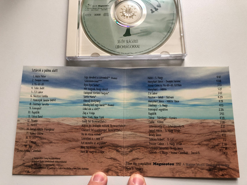 Sztárok A Pálma Alatt: 35 Év Slágerei Újdonságokkal - Tátrai Band, Neoton Família, Máté Péter, Rapülők, Homonyik Sándor, Pa-Dö-Dő, Demjén Ferenc, Fonográf, Szűcs Judit, Piramis, Omega, Illes, Metro, Z'Zi Labor / Magneoton Audio CD 1997 / 0630-18784-2