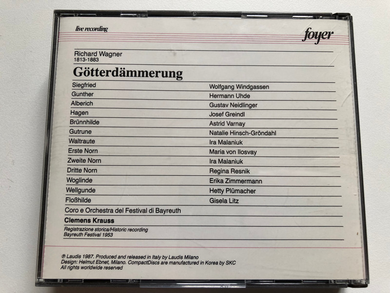 Richard Wagner: Der Ring Des Nibelungen - Clemens Krauss / Foyer 15x Audio CD, Box Set 1987 / 15-CF 2011