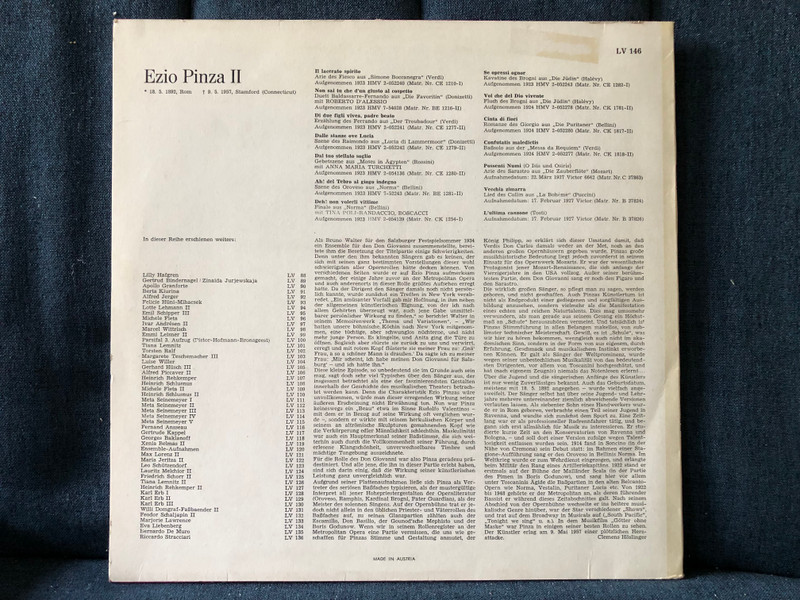 Ezio Pinza II / Lebendige Vergangenheit LP / LV 146