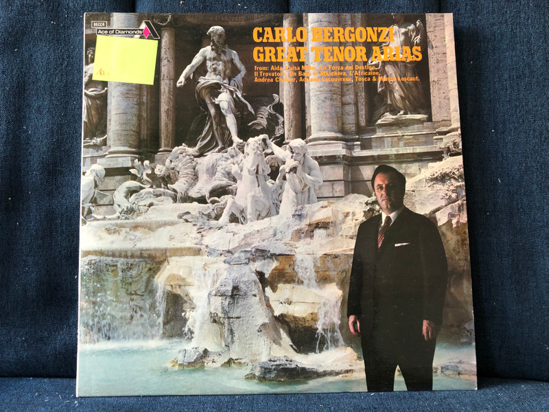 Carlo Bergonzi – Great Tenor Arias from: Aida, Luisa Miller, La Forza del Destino, Il Trovatore, Un Ballo In Maschera, L' Africaine, Andrea Cheiner, Adriana Lecouvreur, Tosca & Manon Lescaut. / Ace Of Diamonds LP Stereo 1973 / SDD 391