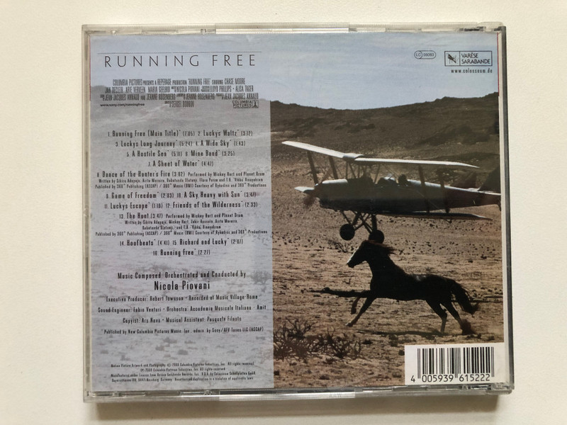 Running Free - Music By Nicola Piovani / Original Motion Picture Soundtrack / Varèse Sarabande Audio CD 2000 / VSD-6152