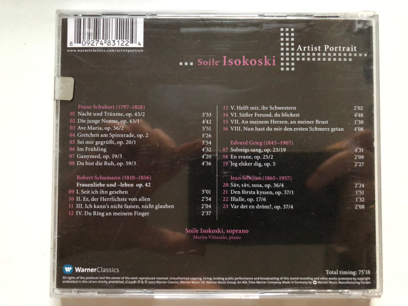Soile Isokoski - Artist Portrait / Warner Classics Audio CD 2002 / 0927-48312-2