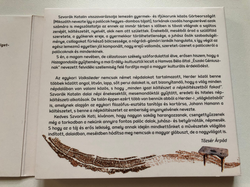 Szvorák Katalin – Hazagondolás (Palóc Dalok, Mesék, Mondák, Hiedelmek) / REP 2x Audio CD (5999541753368)