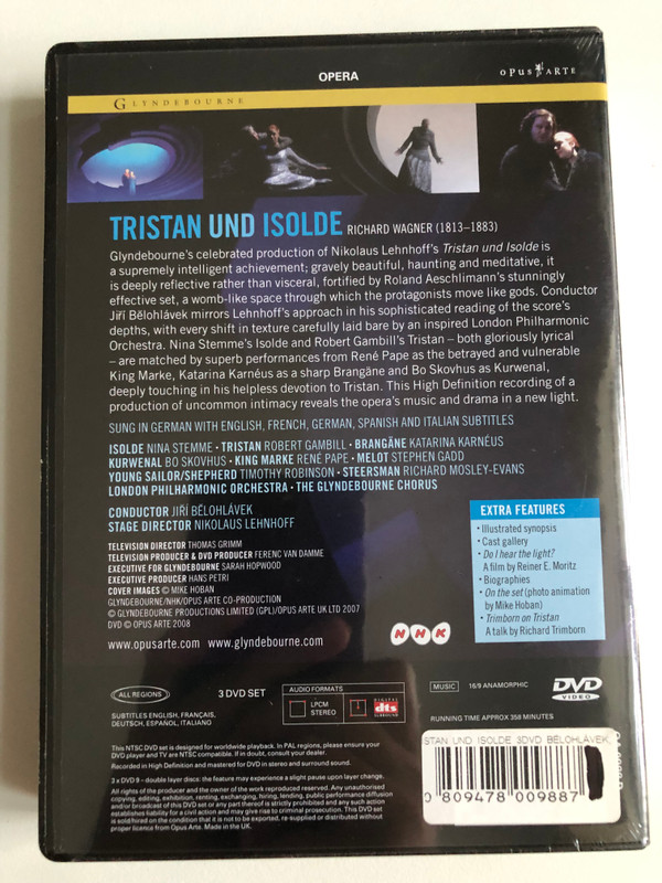 Richard Wagner - Tristan und Isolde | A Meditative and Majestic Production | 3 DVD Set (809478009887)