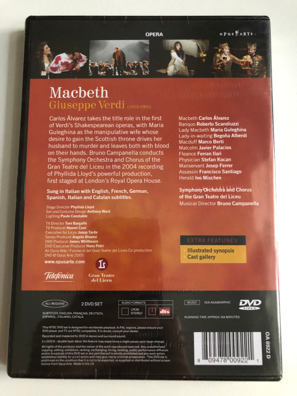 Verdi: Macbeth - Gran Teatre del Liceu (2 DVD Set) (809478009221)