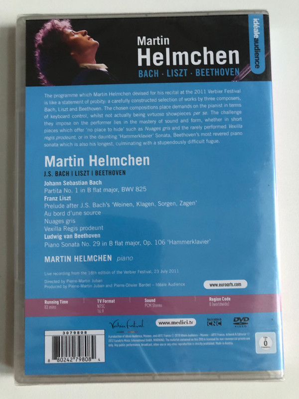 Martin Helmchen: Bach, Liszt, Beethoven – Verbier Festival 2011 DVD (880242798084)