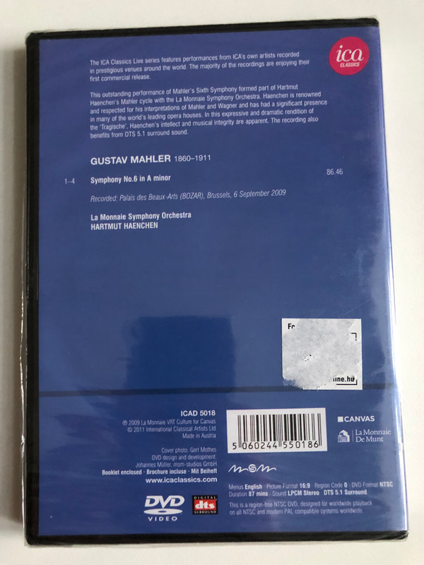 Mahler: Symphony No. 6 – La Monnaie Symphony Orchestra (DVD) (5060244550186)