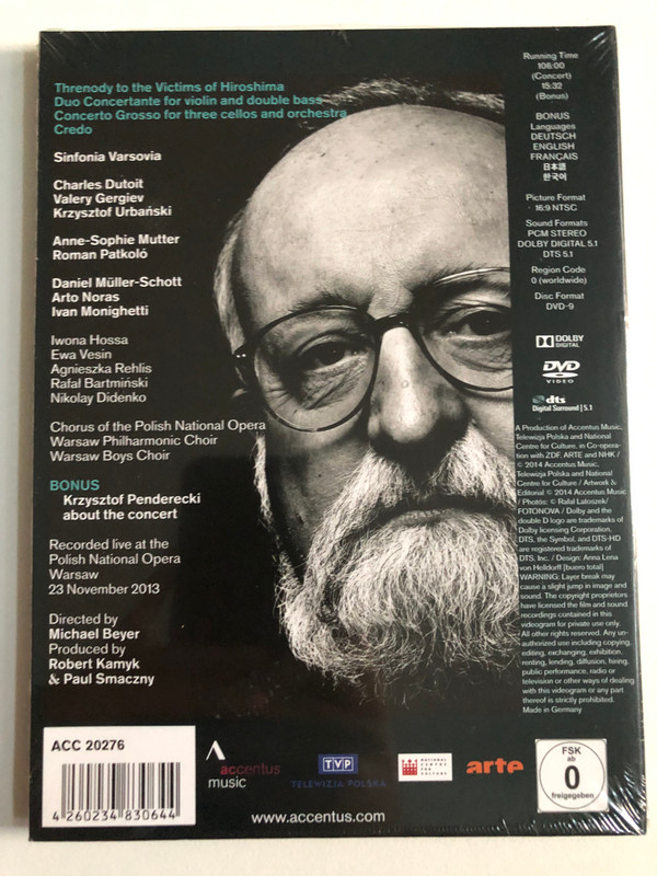 A Tribute to Krzysztof Penderecki - Live Concert at Polish National Opera (DVD) (4260234830644)