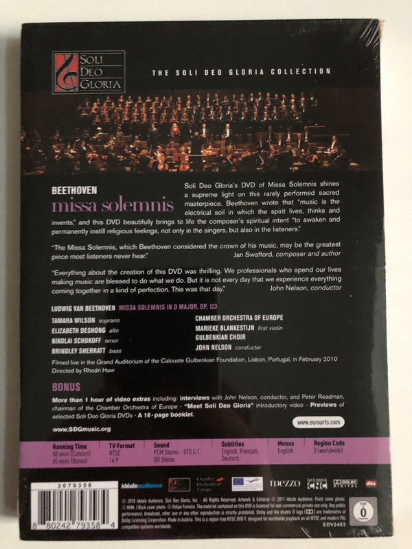 Beethoven: Missa Solemnis - John Nelson (DVD) (880242793584)