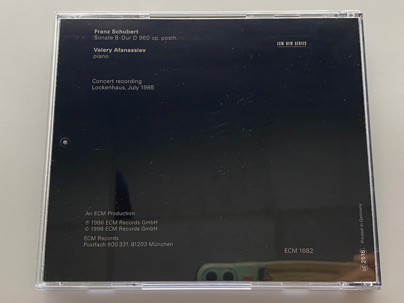 Franz Schubert: Sonate B-Dur, D 960 - Valery Afanassiev / ECM Records Audio CD 1998 / ECM 1682