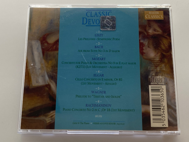 Classic Devotion - Liszt, Rachmaninov, Bach, Mozart. Wagner, Elgar / Master Classics Audio CD 2000 / PYCD 365