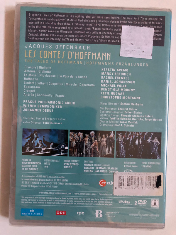 Jacques Offenbach's Les Contes d'Hoffmann - Bregenz Festival by Unitel Classica (2DVD) (0814337013554)