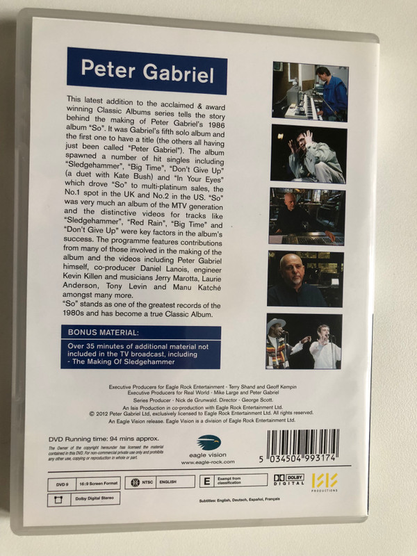 Peter Gabriel - So: Classic Albums (DVD) (5034504993174)