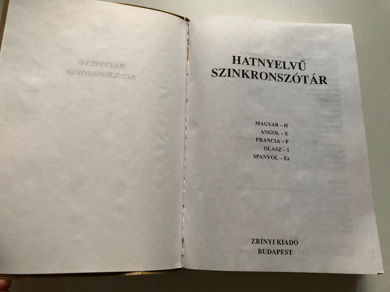 Hatnyelvű szinkronszótár / Six-Language Synchronic Dictionary (SynchronicDictionary)