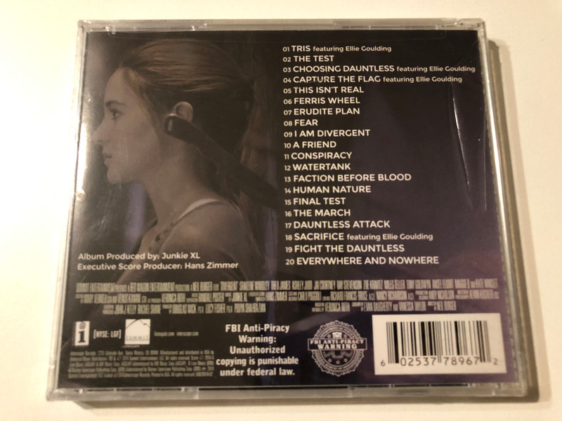 Divergent (Original Motion Picture Score) - Original Score Composed By Junkie XL / Interscope Records Audio CD 2014 / B0020474-02