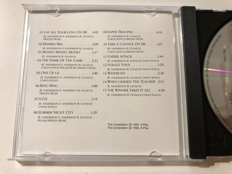 ABBA: A Golden Celebration - Part 2 - Performed by The Super Trouper Orchestra / Bellevue Entertainment Audio CD 1999 / 10407-2