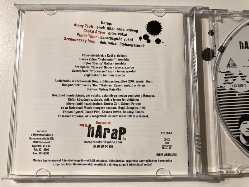 Harap – Ameddig Pörög / Zebra Audio CD 2007 / 173 369-1