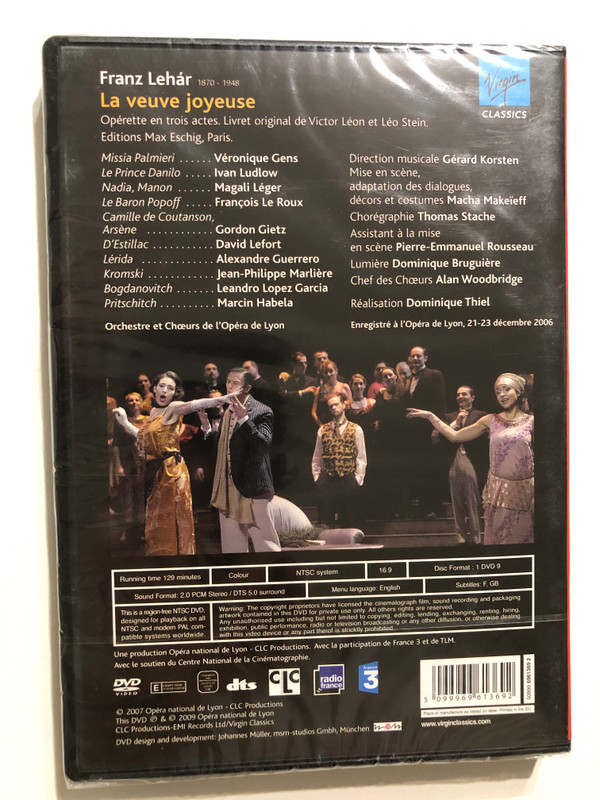 Franz Lehár - La Veuve Joyeuse (The Merry Widow) - Opéra de Lyon DVD (5099969613692)