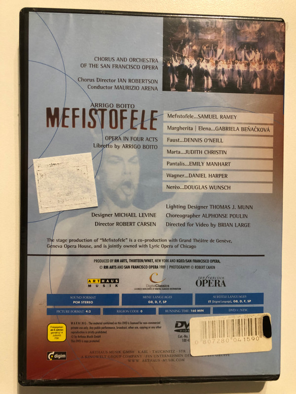 Arrigo Boito's Mefistofele - San Francisco Opera DVD (0807280041590)