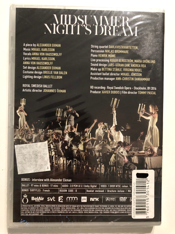 Royal Swedish Ballet's Midsummer Night's Dream - A Piece by Alexander Ekman DVD (3760115301412)