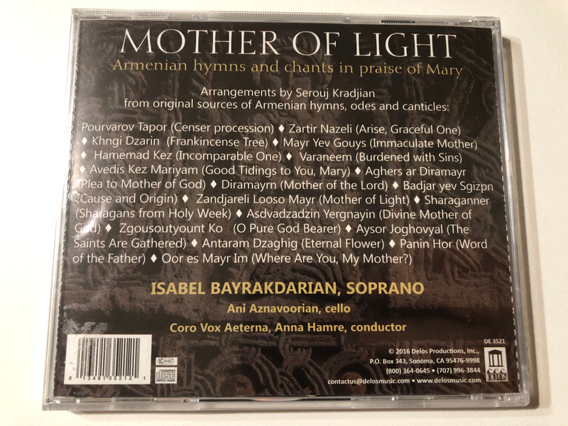 Mother of Light: Armenian Hymns and Chants in Praise of Mary / ISABEL BAYRAKDARIAN / Delos Audio CD (013491352121)