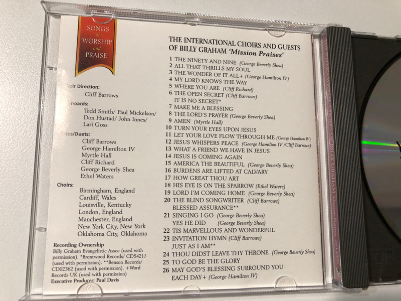 Mission Praises: Songs of Worship and Praise / THE INTERNATIONAL CHOIRS AND GUESTS OF BILLY GRAHAM / Audio CD (5014182240050)