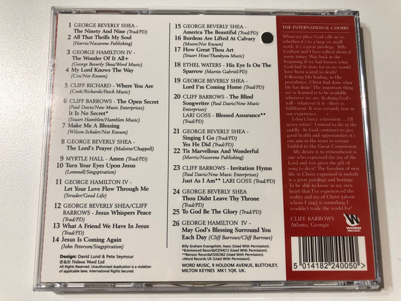 Mission Praises: Songs of Worship and Praise / THE INTERNATIONAL CHOIRS AND GUESTS OF BILLY GRAHAM / Audio CD (5014182240050)