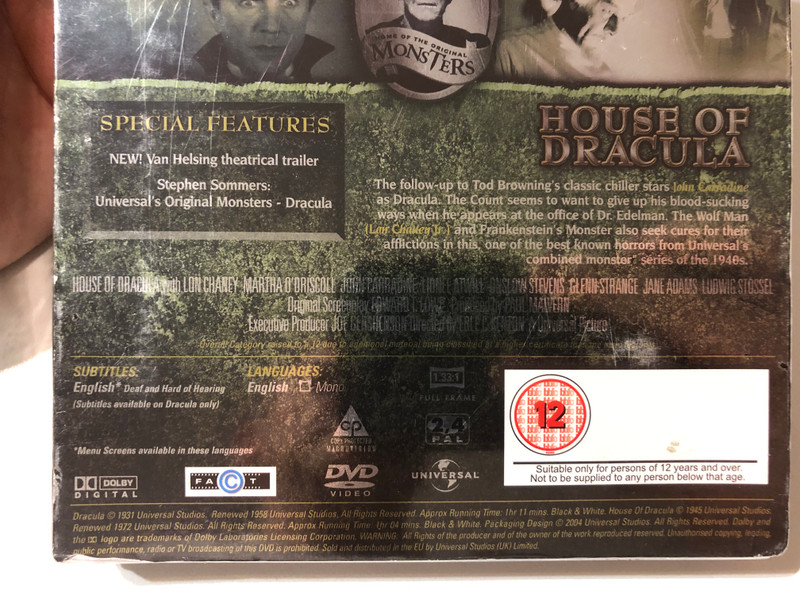 Dracula  House of Dracula – Collector’s Edition  Double Disc DVD Video (5050582259124)