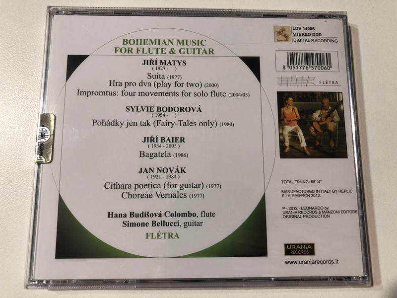 Bohemian Music for Flute and Guitar  SIMONE BELLUCCI  Audio CD (8051776570060)
