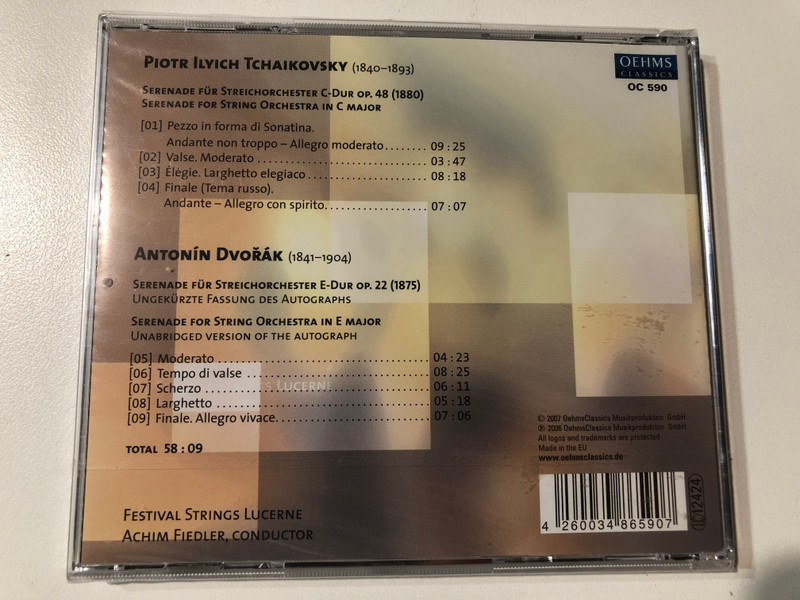 Tchaikovsky & Dvořák: Serenades for Strings / ACHIM FIEDLER / Audio CD (4260034865907)