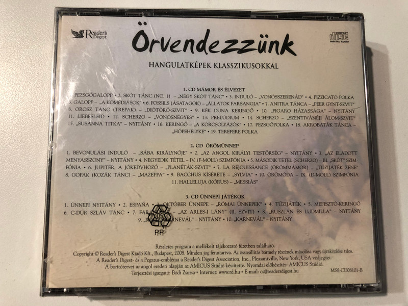 Örvendezzünk – Hangulatképek Klasszikusokkal  Reader's Digest  Audio CD
