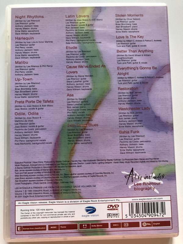 Lee Ritenour & Friends Live from the Cocoanut Grove (Volumes I & II)  DVD Video (5034504909472)
