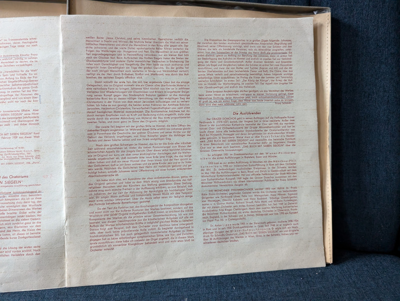 Das Buch mit sieben Siegeln / The Book with Seven Seals / Franz Schmidt / LP Vinyl (AVRS 5004-05)