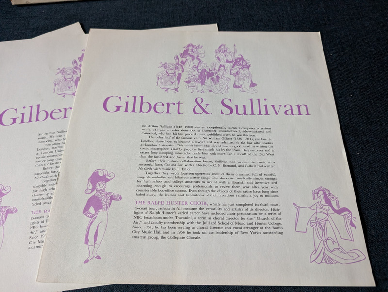 A Gilbert & Sullivan Songbook - The Ralph Hunter Choir (LSP-2116)