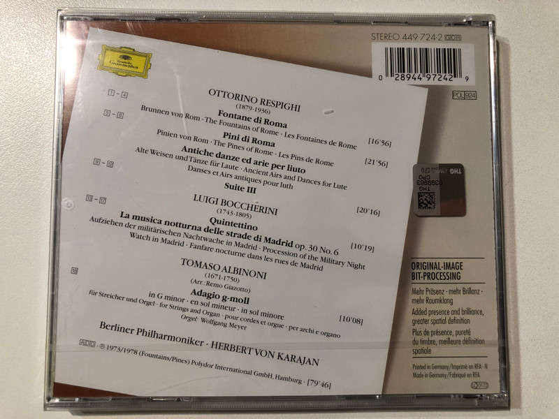 Fontane Di Roma, Pini Di Roma, Antiche Danze Ed Arie - Suite III / Audio CD (028944972429)