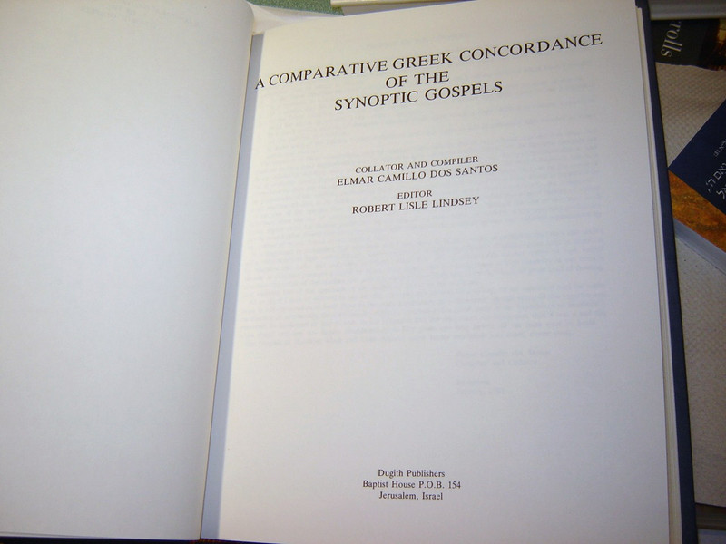 A Comparative Greek Concordance of the Synoptic Gospels