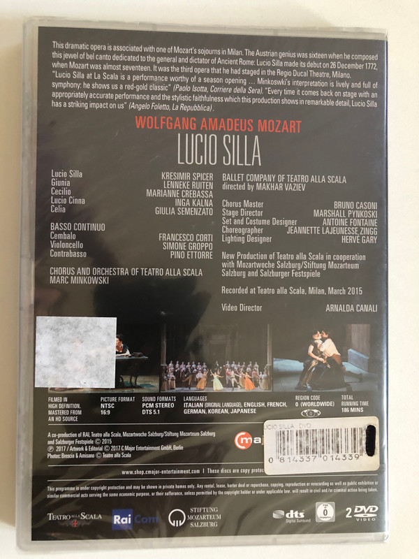 Lucio Silla: A Majestic Mozart Opera at Teatro alla Scala (DVD Video) (0814337014339)