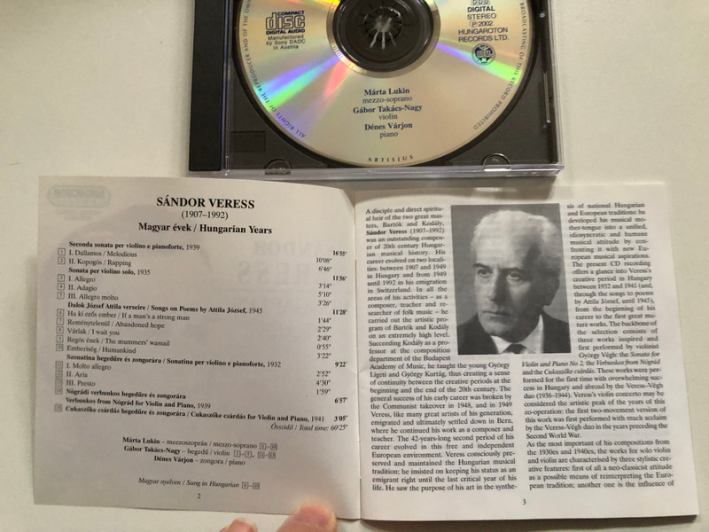 Hungarian Years: The Legacy of Sándor Veress – Digital Audio Collection (CD) (5991813201027)