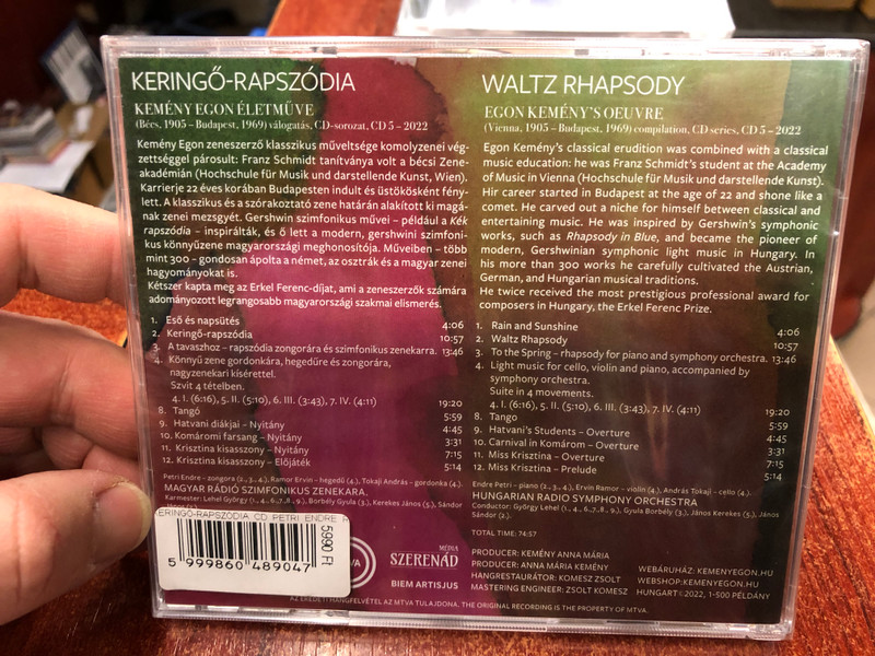 Egon Kemény: Keringő Rapszódia – Selected Orchestral Works (Audio CD) (5999860489047)