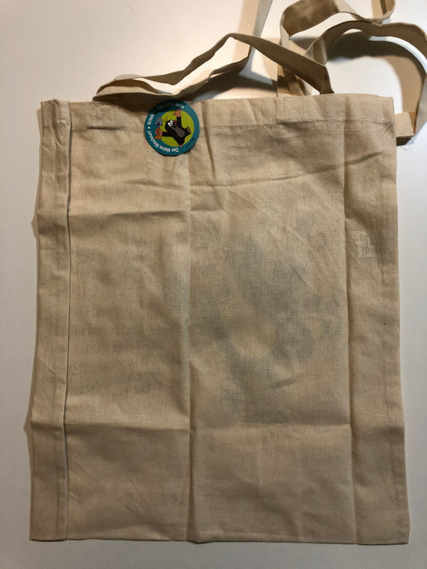 Fabric Shoulder Bag 42 x 38 cm - "LITTLE MOLE ON ROLLER SKATES" (890121504744)