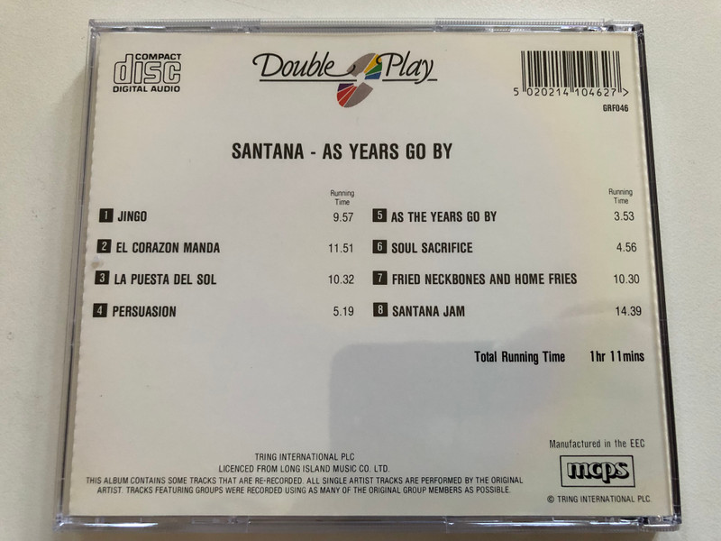 Carlos Santana: As Years Go By – A Digital Audio Tribute (Audio CD) (5020214104627)