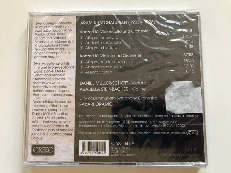Adam Khatchatudian & Arab Khatchatourian – Violin and Cello Concertos (Audio CD) (4011790623122)