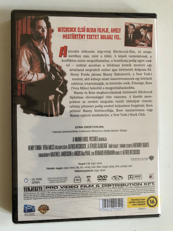 The Wrong Man – A Hitchcock Masterpiece (DVD) | A tévedés áldozata – Hitchcock mesterműve (5996514016291)