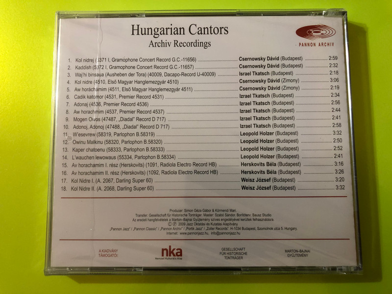 Hungarian Cantors Archiv Recordings – Sacred Heritage Collection (Archival Audio Series)